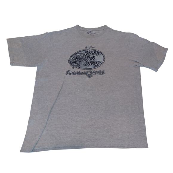 BASS PRO SHOPS Outdoor World Mens Short sleeve T-shirt Gray size XL - Picture 1 of 5